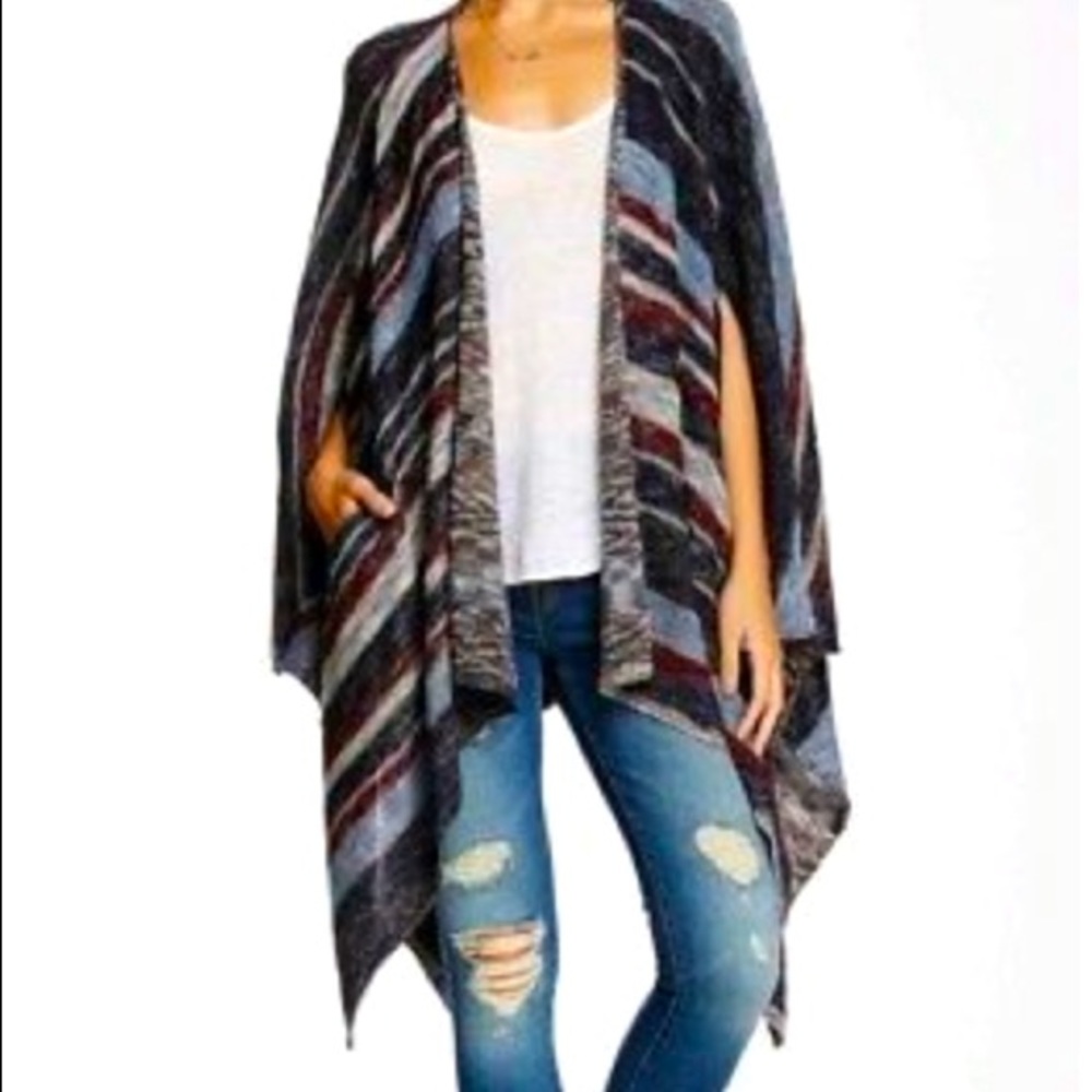 Free People Big Trail Poncho Cardigan
